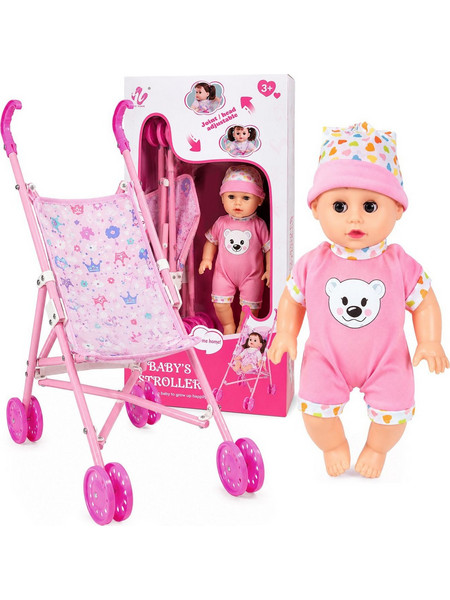 ToyMarkt Κούκλα Μωρό με Καρότσι 971384