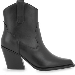 Exe Γυναικεία Μποτάκια Cowgirl Μαύρα με Χοντρό Ψηλό Τακούνι X370V5074-001