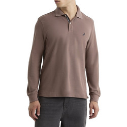 Nautica Ανδρική Μπλούζα Polo Μακρυμάνικη Καφέ 3NCN1CR0126