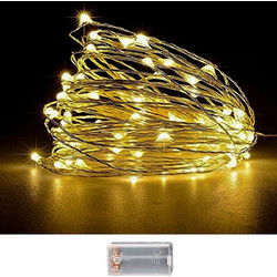 Xmasfest 100 Χριστουγεννιάτικα Λαμπάκια LED σε Σειρά Μπαταρίας Θερμά Λευκά 10.3m 1133507
