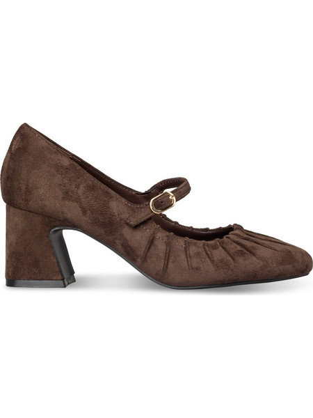 Envie Shoes Γόβες με Χοντρό Χαμηλό Τακούνι & Μπαρέτα Καφέ E84-24356-28
