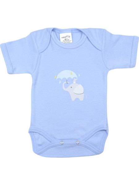 Ninetta Bebe Elephant Φορμάκι Εσώρουχο Κοντομάνικo για Αγόρι Γαλάζιο 55BL-3
