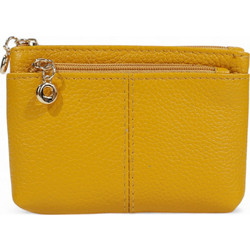 Passaggio Leather Μεγάλο Δερμάτινο Γυναικείο Πορτοφόλι με Φερμουάρ Κίτρινο 9351-PG-14