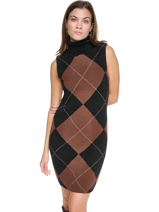 DKNY Mini Καθημερινό Φόρεμα Πλεκτό Μαύρο DJ6R0794-KA0