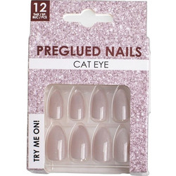 Nude Cat Eye Almond Tips Νυχιών 12τμχ