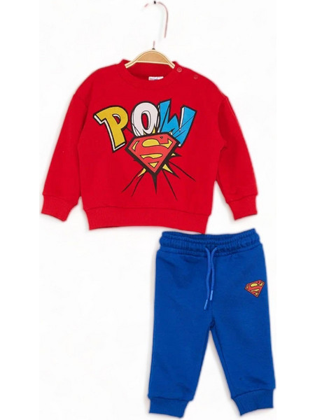 Cimpa Superman Βρεφικό Σετ Φόρμας για Αγόρι Χειμωνιάτικο Κόκκινο Μπλε SM21664