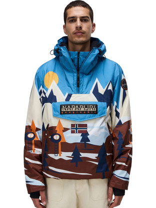 Napapijri Αθλητικό Ανδρικό Μπουφάν Χειμωνιάτικο Pullover Μπλε NP0A8AHXFDX