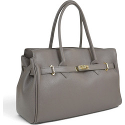 Passaggio Leather Γυναικεία Τσάντα Χειρός Δερμάτινη Γκρι 5506-KR-33