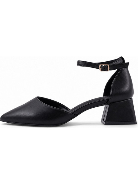 Love4shoes Γόβες με Χοντρό Χαμηλό Τακούνι & Λουράκι Μαύρες 1671