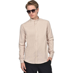Berto Lucci Ανδρικό Πουκάμισο Μακρυμάνικο Slim Fit Μπεζ 04262-1250-5008