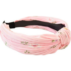 Στέκα Μαλλιών Υφασμάτινη Κόμπος Floral Ροζ 64625-34