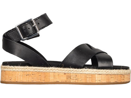 Clarks Καλοκαιρινές Γυναικείες Πλατφόρμες Χαμηλές Δερμάτινες Μαύρες 26150438