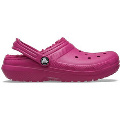 Crocs Ανατομικές Χειμερινές Παιδικές Παντόφλες για Κορίτσι με Γούνα Φούξια 207009-7DQ