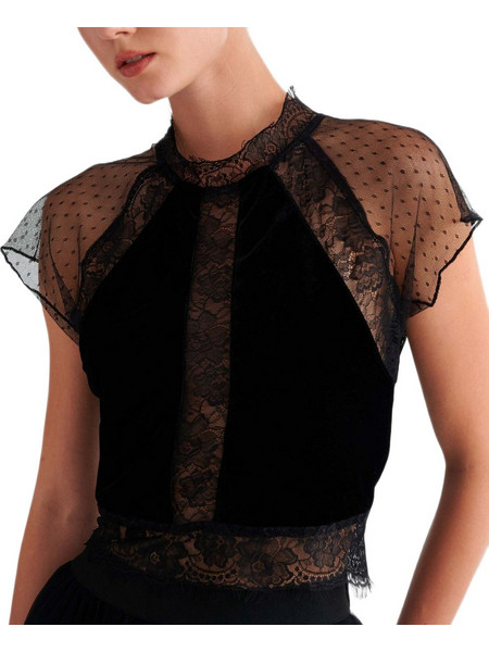 Attrattivo Γυναικείο Χειμερινό Crop Top Μαύρο 9924588
