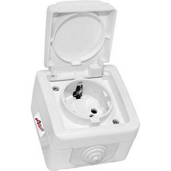 Πρίζα σούκο εξωτερική λευκή IP54 16A Adeleq 13-25501223