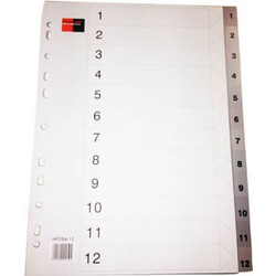 Διαχωριστικό Black Red PP 1-12 - Αριθμητικό - Γκρι Δ1-12