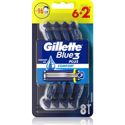 Gillette Blue 3 Comfort Ξυραφάκι μιας Χρήσης με 3 Λεπίδες & Λιπαντική Ταινία 8τμχ