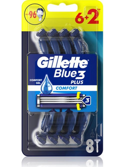 Gillette Blue 3 Comfort Ξυραφάκι μιας Χρήσης με 3 Λεπίδες & Λιπαντική Ταινία 8τμχ