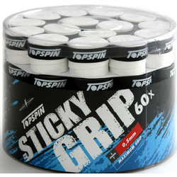 Topspin Sticky Tennis Overgrips - 0.50mm x 60 White