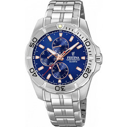 Festina Ανδρικό Ρολόι Χρονογράφος με Ασημί Μεταλλικό Μπρασελέ F20445/5