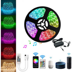5050 SMD Smart RGB 300 LED Strip Lights Set - 5m 60 watt (Work for Alexa and Google Home)