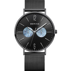 Bering Classic Ανδρικό Ρολόι Χρονογράφος με Μαύρο Μεταλλικό Μπρασελέ 14240-123