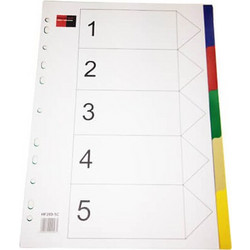 Διαχωριστικά Black Red PP - Α4 - 5 Χρώματα ΔIAX5