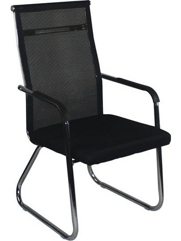 Alta πολυθρόνα επισκέπτη σε χρώμιο Mesh μαύρο 53x61x104 εκ