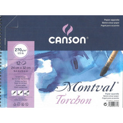 ΜΠΛΟΚ CANSON MONTVAL TORCHON AQUA SP.24x32 270gr 12φ 1077716