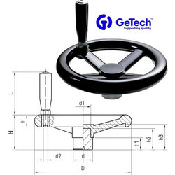 Getech VLG Βολάν με υπομόχλιο και 4 ακτίνες - B1VLG100 100mm