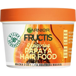 Garnier Fructis Repairing Papaya Hair Food Μάσκα Μαλλιών για Επανόρθωση για Ταλαιπωρημένα Μαλλιά 390ml