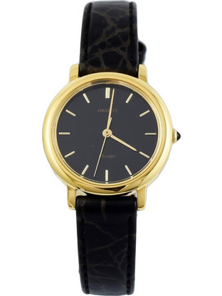 Orient Vintage Γυναικείο Ρολόι με Μαύρο Δερμάτινο Λουράκι 2859PL