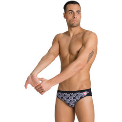 Arena Crazy Pop Skulls Briefs Αθλητικό Ανδρικό Μαγιό Σλιπ Μαύρο Λευκό 003478-500