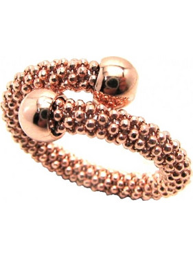 Δαχτυλίδι Ασημένιο 925 Σπείρες Rosegold, ανοιγόμενο