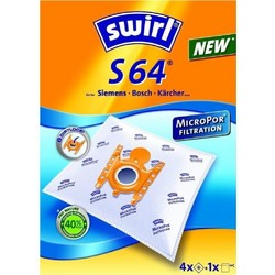 Swirl S64/S66 Σακούλες Σκούπας 4τμχ Συμβατές με Σκούπα Bosch / Karcher / Siemens