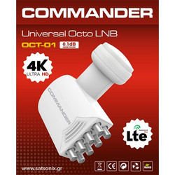 COMMANDER OCT-01 Universal Octo LNB 0.1 dB, 4K UHD, LTE
