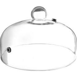 Γυάλινη καμπάνα για πιάτα με βαλβίδα φ26xΥ17 4cm για καπνιστήρια c377992