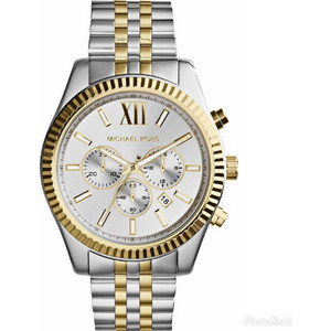 Michael Kors Lexington Ανδρικό Ρολόι Χρονογράφος με Ασημί Μεταλλικό Μπρασελέ MK8344 Michael Kors Lexington Ανδρικό Ρολόι Χρονογράφος με Ασημί Μεταλλικό Μπρασελέ MK8344