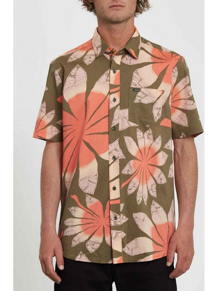 Volcom Bloomin Martini Ανδρικό Πουκάμισο Βαμβακερό Φλοράλ Κοντομάνικο Κανονική Γραμμή Πολύχρωμο