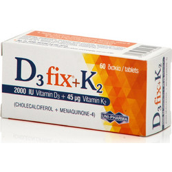 Uni-Pharma D3 Fix 2000iu & K2 45mg 60 Ταμπλέτες