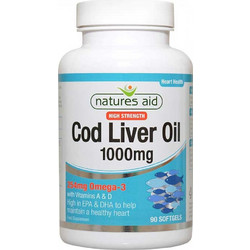 Natures Aid Cod Liver Oil Μουρουνέλαιο 1000mg 90 Κάψουλες
