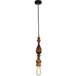 Home Lighting Melody 77-2726 Κρεμαστό Φωτιστικό Οροφής Μονόφωτο E27 Μαύρο HL-030R-1