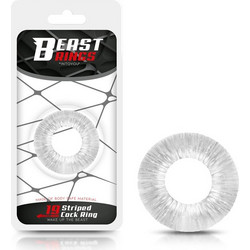 IntoYou Beast Rings Cock Ring Super Flexible Striped Ελαστικό Δαχτυλίδι Πέους Σιλικόνης 1.9cm Διαφανές