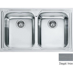Franke Logica LOL 620 Ένθετος Νεροχύτης Inox Σαγρέ 86x50cm