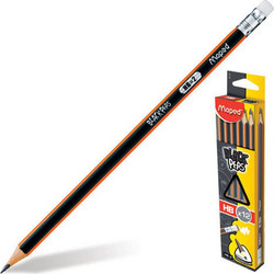 Μολύβι Ξύλινο Maped Black Peps με Γόμα - HB 851721FC