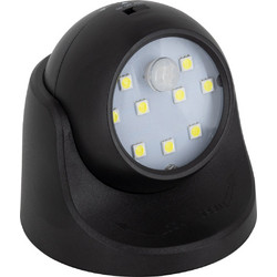 GloboStar(R) 79001 Μαύρο Φωτιστικό Μπαταρίας σε Σχήμα Κάμερας LED SMD 3W 300lm με Αισθητήρα Ημέρας-Νύχτας και PIR Αισθητήρα Κίνησης Ψυχρό Λευκό 6000K