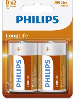 Philips LongLife Zinc Chloride D 2τμχ
