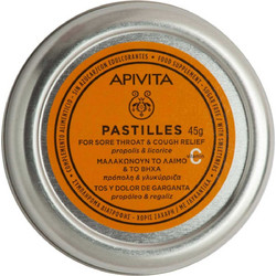 Apivita Pastilles Καραμέλες για Βήχα & Πονόλαιμο Πρόπολη & Γλυκόριζα 45gr