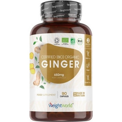 WeightWorld Ginger Organic 650mg 90 Κάψουλες
