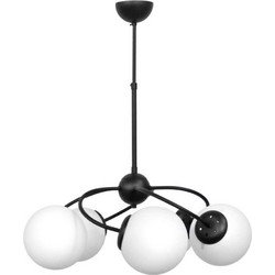 Heronia Lighting Top/5L Κρεμαστό Φωτιστικό Οροφής Μπάλα Πολύφωτο E27 Μαύρο 01-0310